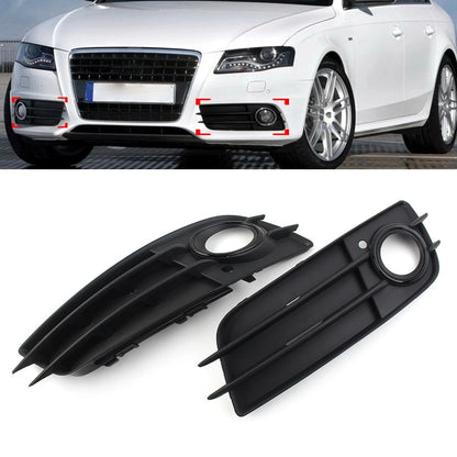 1 Pair Black Front Bumper Fog Light Grille Cover For Audi A4 B8 S4 2008-2012 US
