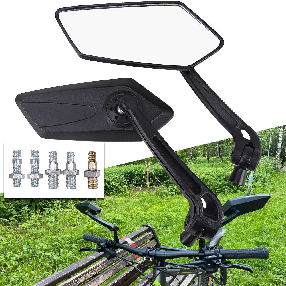 Pair Motorcycle Rearview Side Mirrors for Moped ATV Scooter Honda Suzuki Yamaha