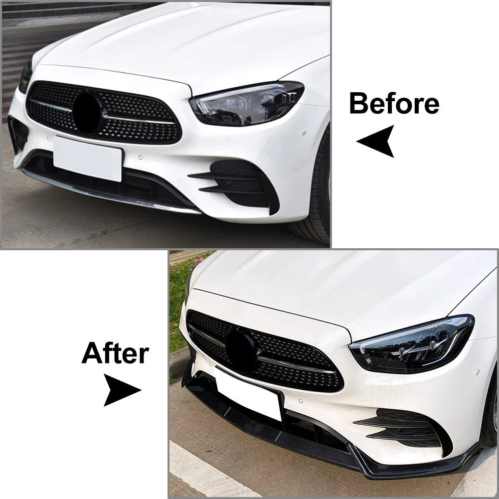 Front Bumper Lip Spoiler Splitters For Mercedes Benz E-Class W213 E260 E300 21+