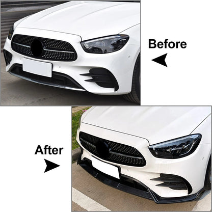 Front Bumper Lip Spoiler Splitters For Mercedes Benz E-Class W213 E260 E300 21+