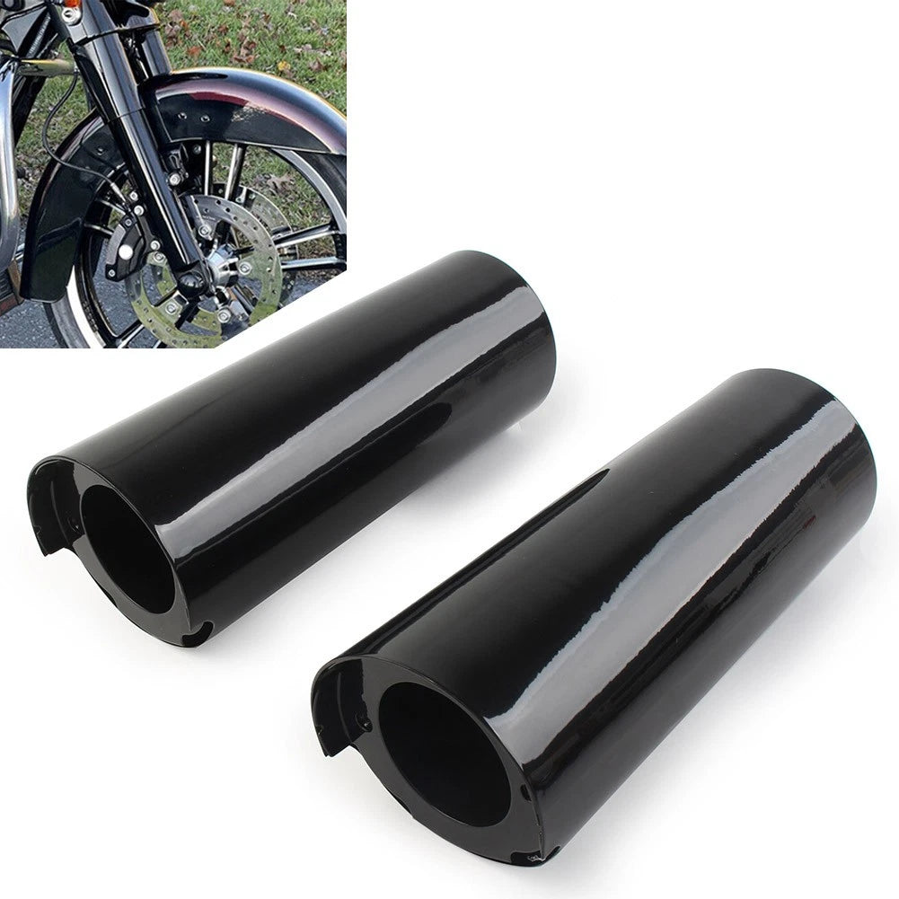 +2" Smooth Fork Tube Slider Covers Cowbells For Harley Electra Tri Glide FLHX