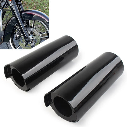 +2" Smooth Fork Tube Slider Covers Cowbells For Harley Electra Tri Glide FLHX