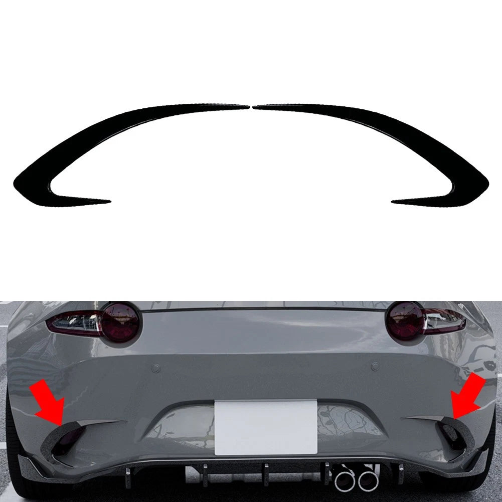 Rear Bumper Side Air Vent Trim For Mazda MX-5 ND Miata 2016-2025 Glossy Black