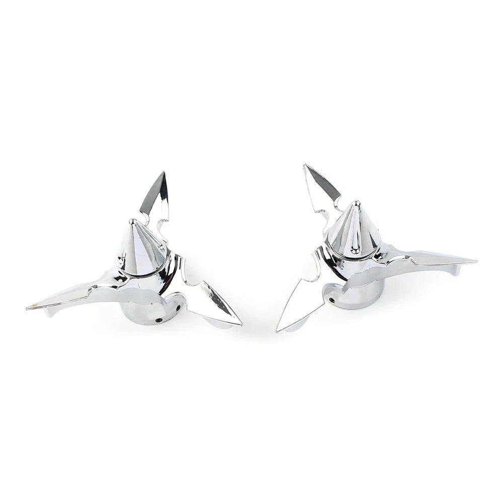 For Harley Softail Touring Chrome Spun Blade Spinning Front Axle Cap Nut Cover