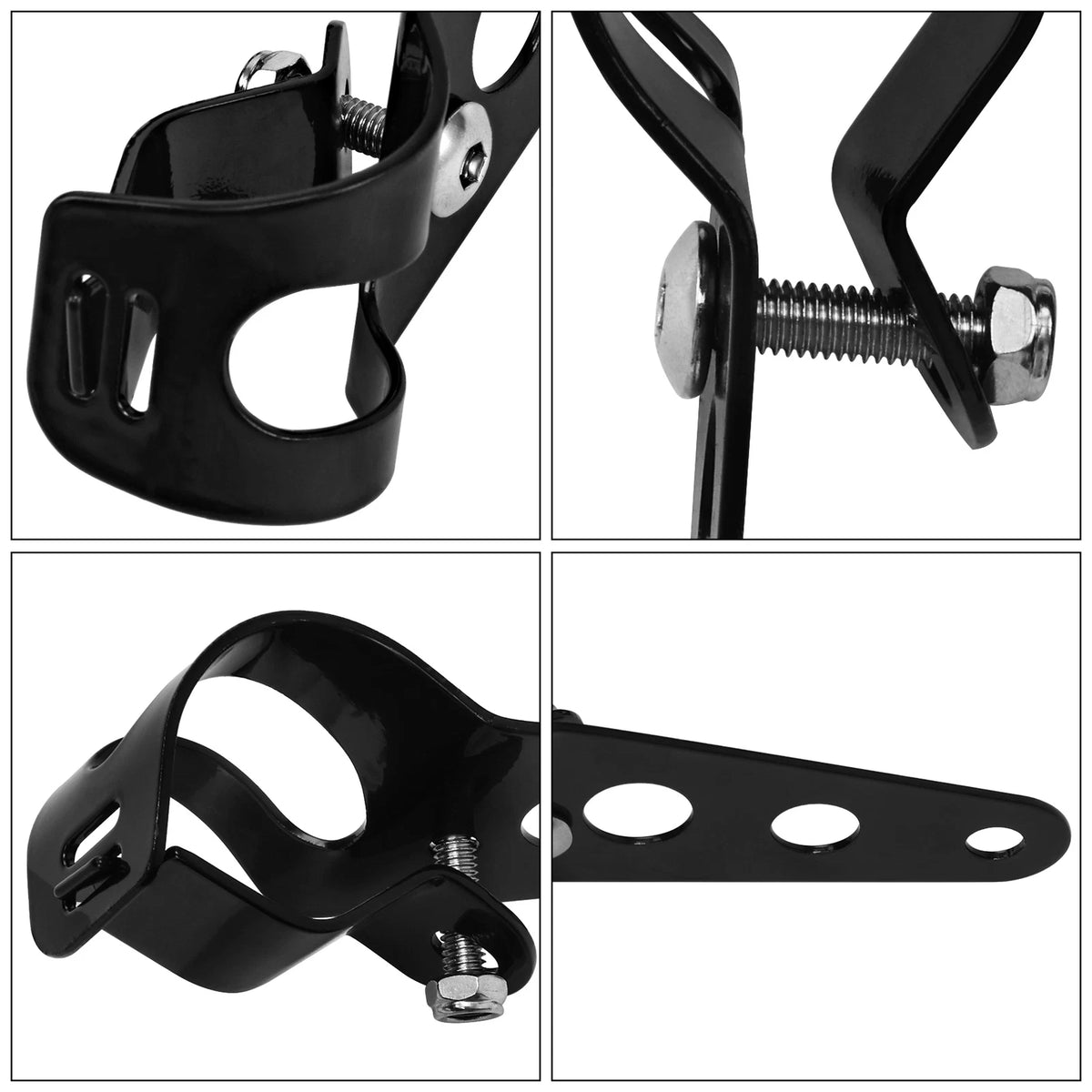 Black Headlight Brackets Fork Ears Motorcycle Bobber Cafe Racer 28mm-34mm TCMT