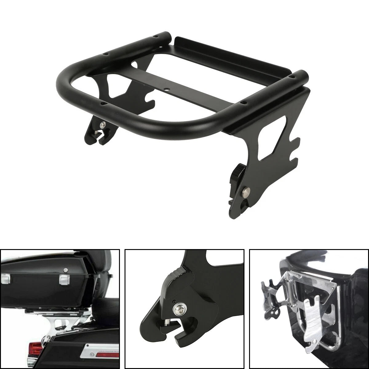 2 UP Luggage Mount Rack Fit For Harley Touring Street Road Glide King 97-08