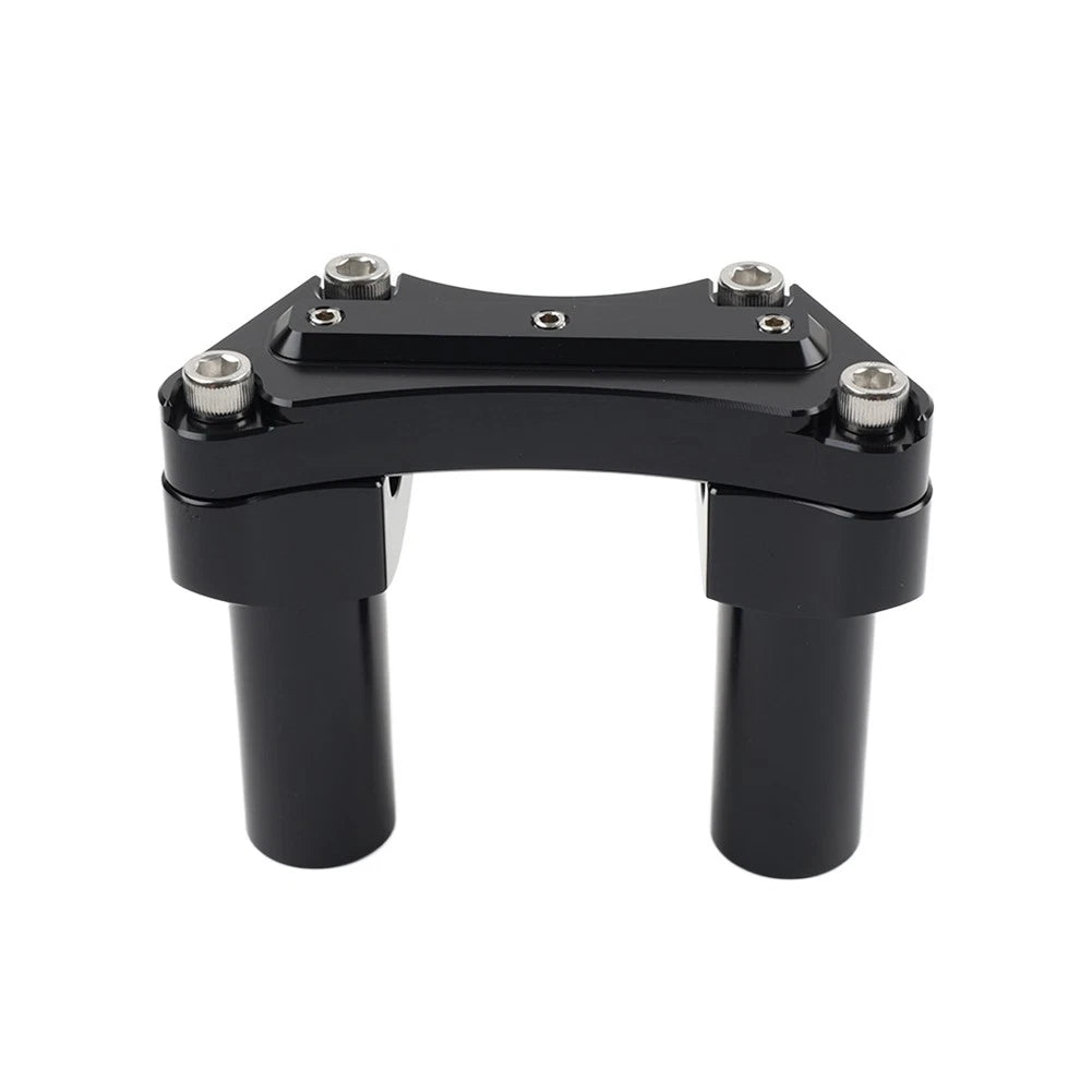 3.5" Straight Handlebar Riser & Top Clamp Black Fit Harley Dyna Tour Road Glide