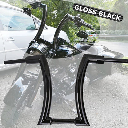 16" Rise 2'' Ape Hanger Handlebars For Harley Dyna FXD Fatboy Bob FLSTF Softail