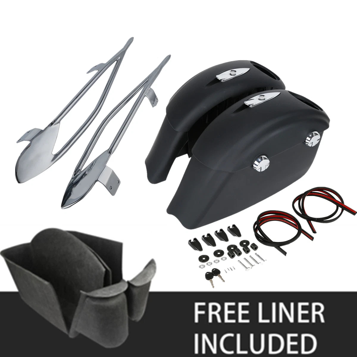 Saddlebags Electronic Latches Audio Lid Rail &Liner For Indian Springfield 16-25