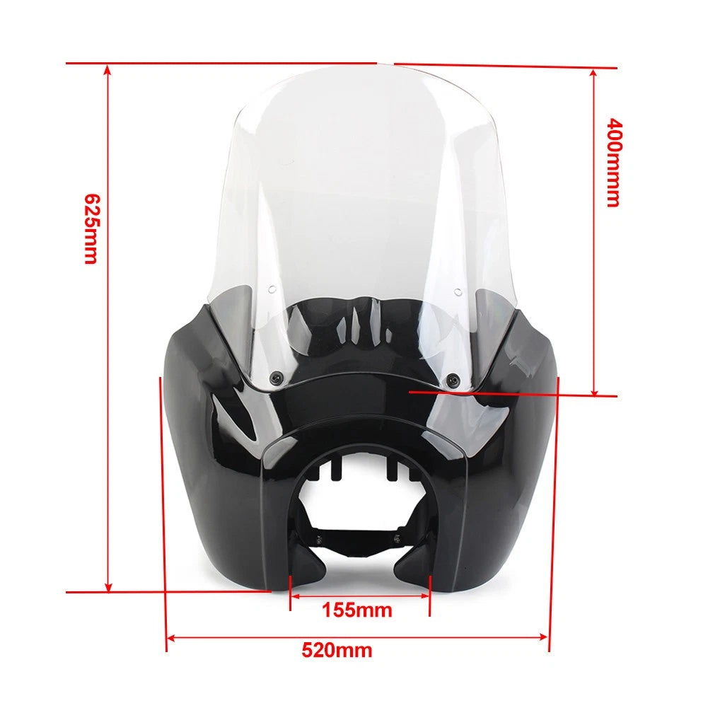 Headlight Fairing Cover W/ 15'' Clear Windshield For Harley Dyna FXDXT T-Sport