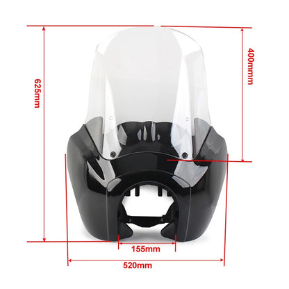 Headlight Fairing Cover W/ 15'' Clear Windshield For Harley Dyna FXDXT T-Sport