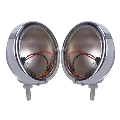 2x Motorcycle 4.5" Inch Fog Light Passing Spot Lights Chrome Housing For Harley