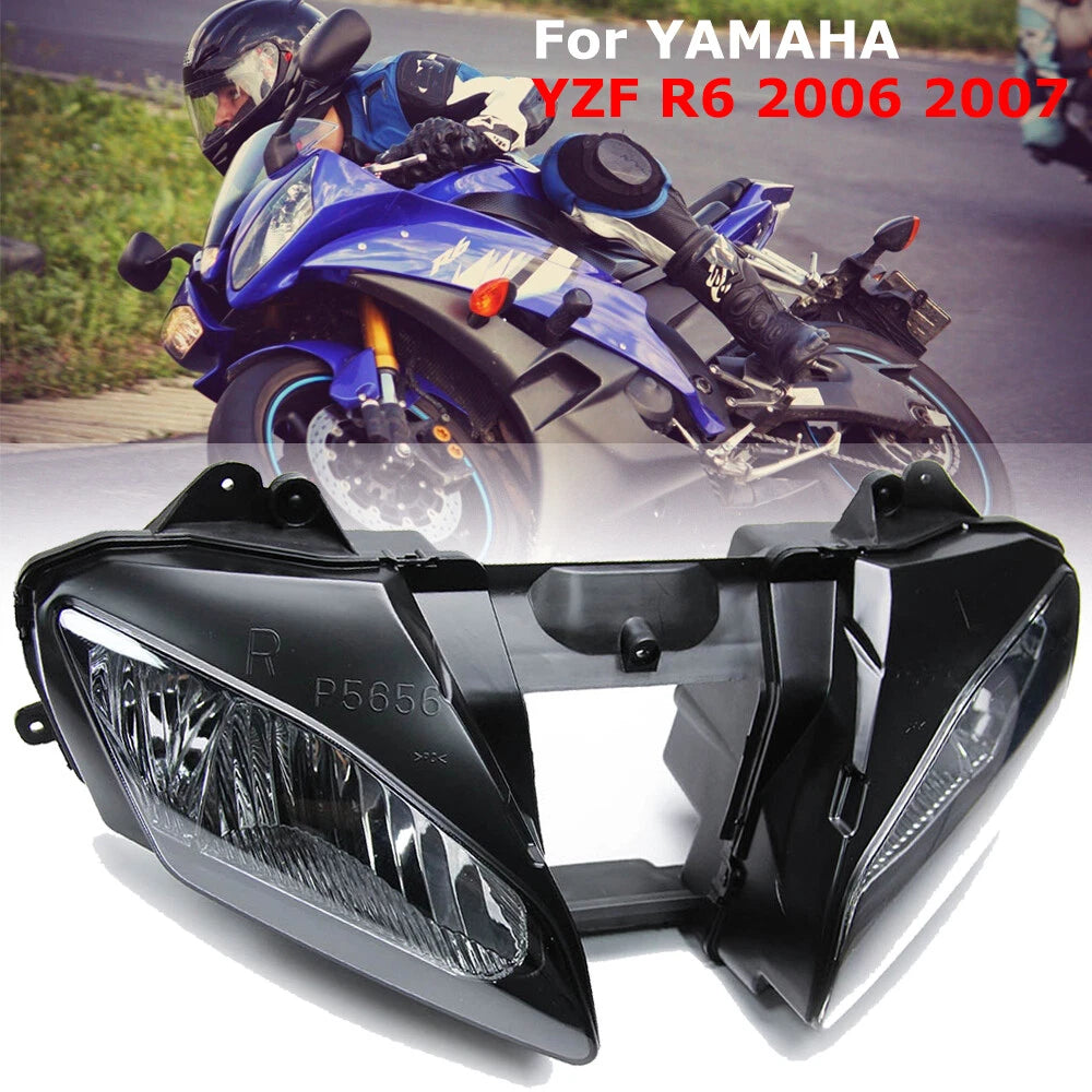 Fit For Yamaha YZF R6 Front Headlight Headlamp Assembly YZF-R6 YZFR6 2006-2007