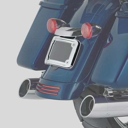 Curved Laydown License Plate Mount Frame Light Fit For Harley Street Road Glide