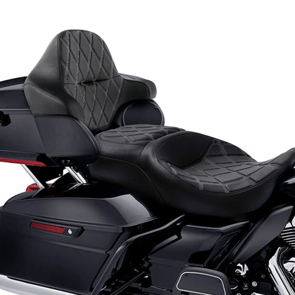 Driver Passenger Seat King Backrest Pad Fit For Harley Touring Road Glide 14-23