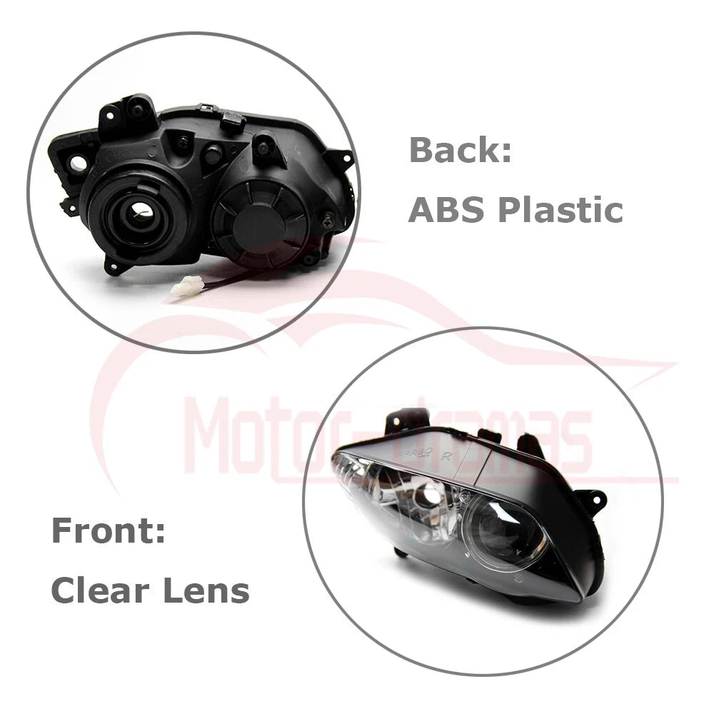 Front Headlight Head Lamp Assembly Clear Lens For Yamaha YZF R1 2004 2006 2005
