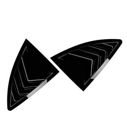 2x Window Louver Shutter Cover Glossy BLK For Toyota GT86 For Subaru BRZ 2013-20
