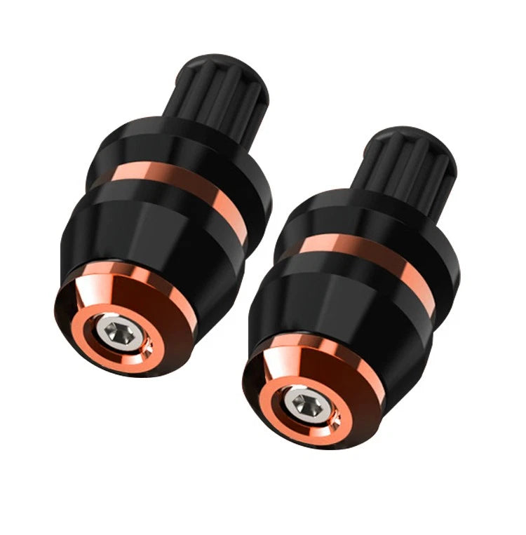 2x Universal 22mm 7/8" Motor Handlebar Grips Bar End Slider Cap Plugs CNC Orange