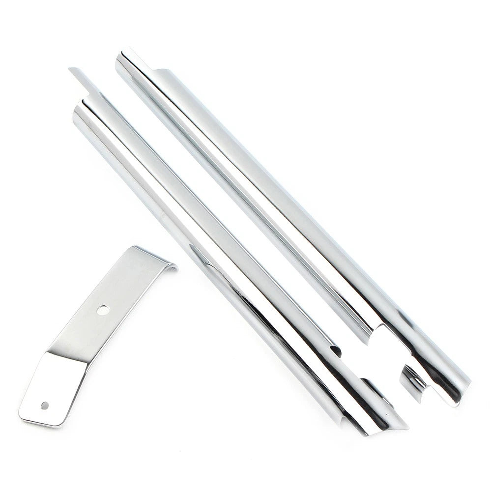 Pair Chrome Down Tube Frame Covers Accent Trim For Harley Softail Twin Cam 00-06
