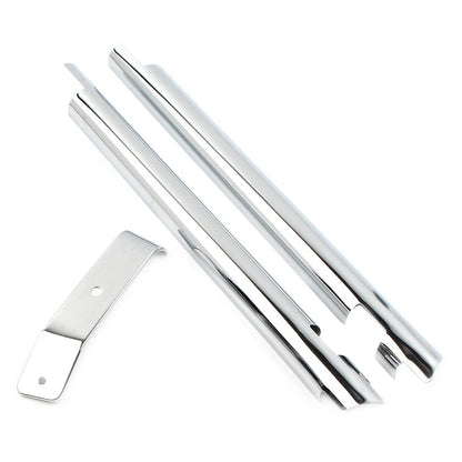 Pair Chrome Down Tube Frame Covers Accent Trim For Harley Softail Twin Cam 00-06