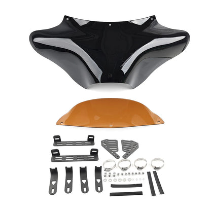 Front Outer Batwing Fairings Fit Harley Touring Road King Softail Glossy Black