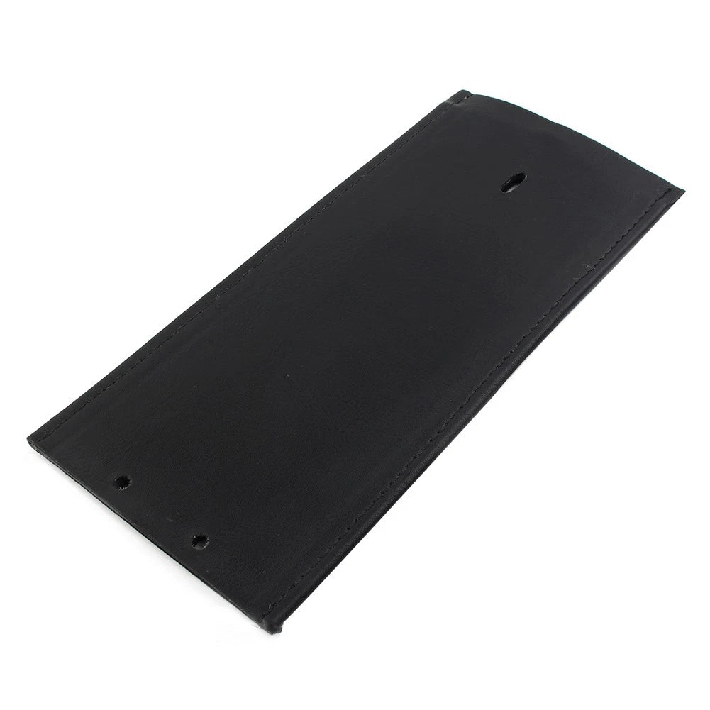 Black Plain Leather Gas Tank Panel Bib No Design Simple Smooth For Harley