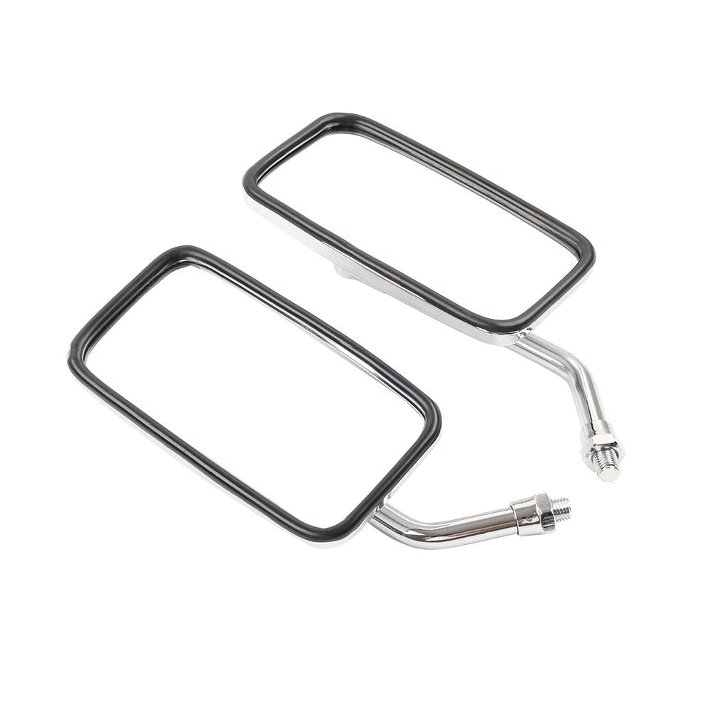 10mm Rectangle Rearview Side Mirrors Chrome For Honda Magna 700 VF700C VF750CD