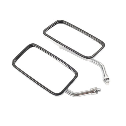 10mm Rectangle Rearview Side Mirrors Chrome For Honda Magna 700 VF700C VF750CD