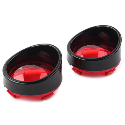 2x Turn Signal Light Lens Cover Red Bezels Visor Fit Harley Davidson Softail Red