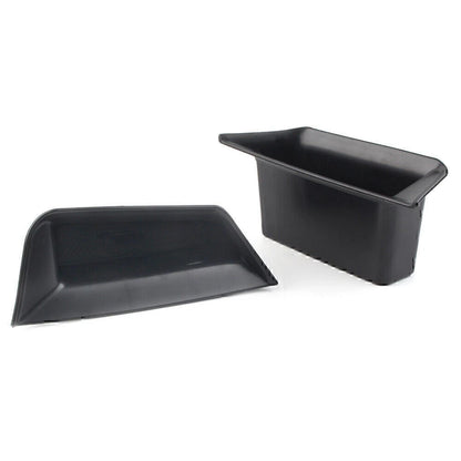 2 Pcs Front Door Armrest Storage Box Tray Bin Kit Black For Cadillac XT5 2017-19