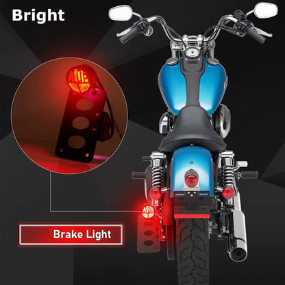 Motorcycle Side Mount License Plate Bracket Tail Light Holder For Harley Chopper