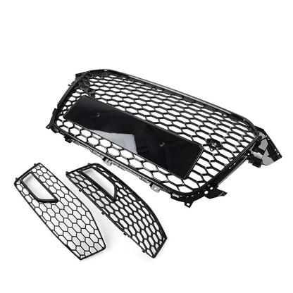 Front Honeycomb Bumper Grille Fog Light Covers Set For Audi A4 S4 2013-2015