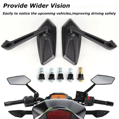 Pair Motorcycle Rearview Side Mirrors for Moped ATV Scooter Honda Suzuki Yamaha