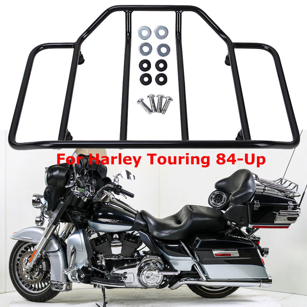 Black Tour Pack Pak Trunk Luggage Top Rack For Harley Road Street Electra Glide