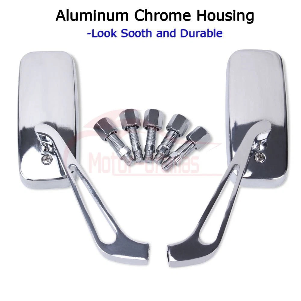 Motorcycle Rear View Side Mirrors 8mm&10mm Chrome for HARLEY HONDA SUZUKI YAMAHA