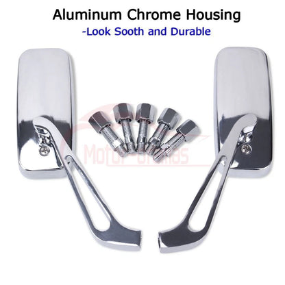 Motorcycle Rear View Side Mirrors 8mm&10mm Chrome for HARLEY HONDA SUZUKI YAMAHA