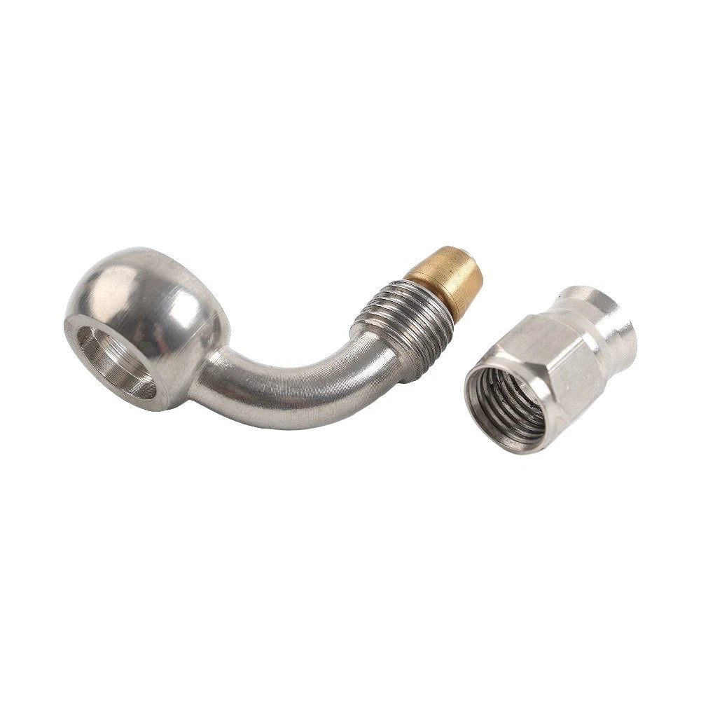 Stainless Steel 10.2mm 3/8 Eye Banjo Hose Ends AN-3 90 Degree Brake Motorcycle