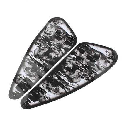 Fuel Gas Tank Decals Skull Stickers For Harley XL883 1200 Motor Pair Black USA