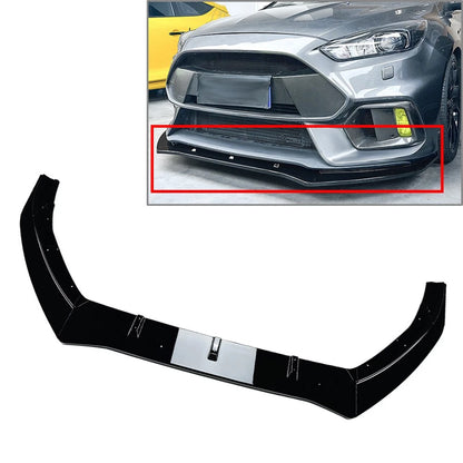 Front Bumper Spoiler Splitter Lip For Ford Focus RS MK3 2015-2018  Glossy Black