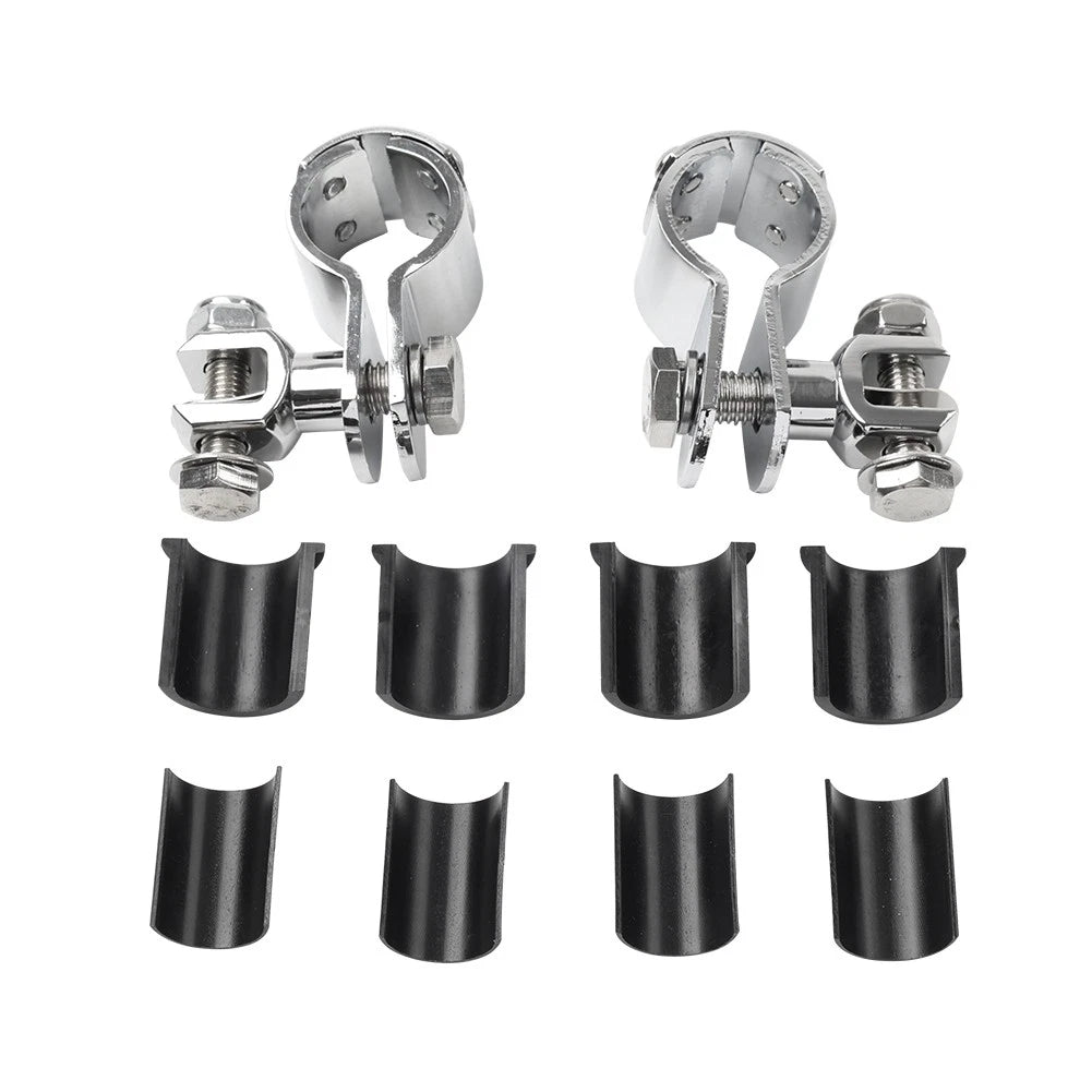 US 1" 1.25" Highway Bar Foot Pegs Mount Clamps Bracket Set For Harley Chrome