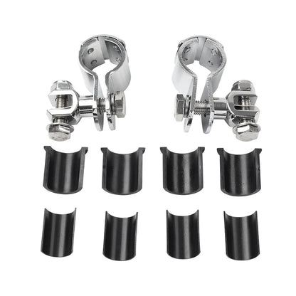 US 1" 1.25" Highway Bar Foot Pegs Mount Clamps Bracket Set For Harley Chrome