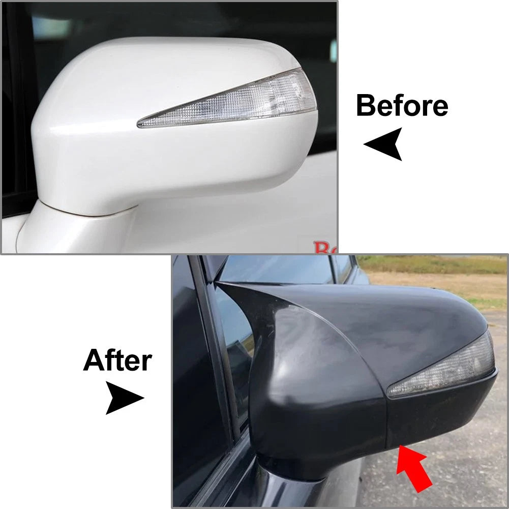 Gloss Black Side Rear View Mirror Cover Cap For Honda Civic 8th 4-Door 2006-2011