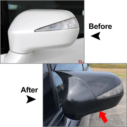 Gloss Black Side Rear View Mirror Cover Cap For Honda Civic 8th 4-Door 2006-2011