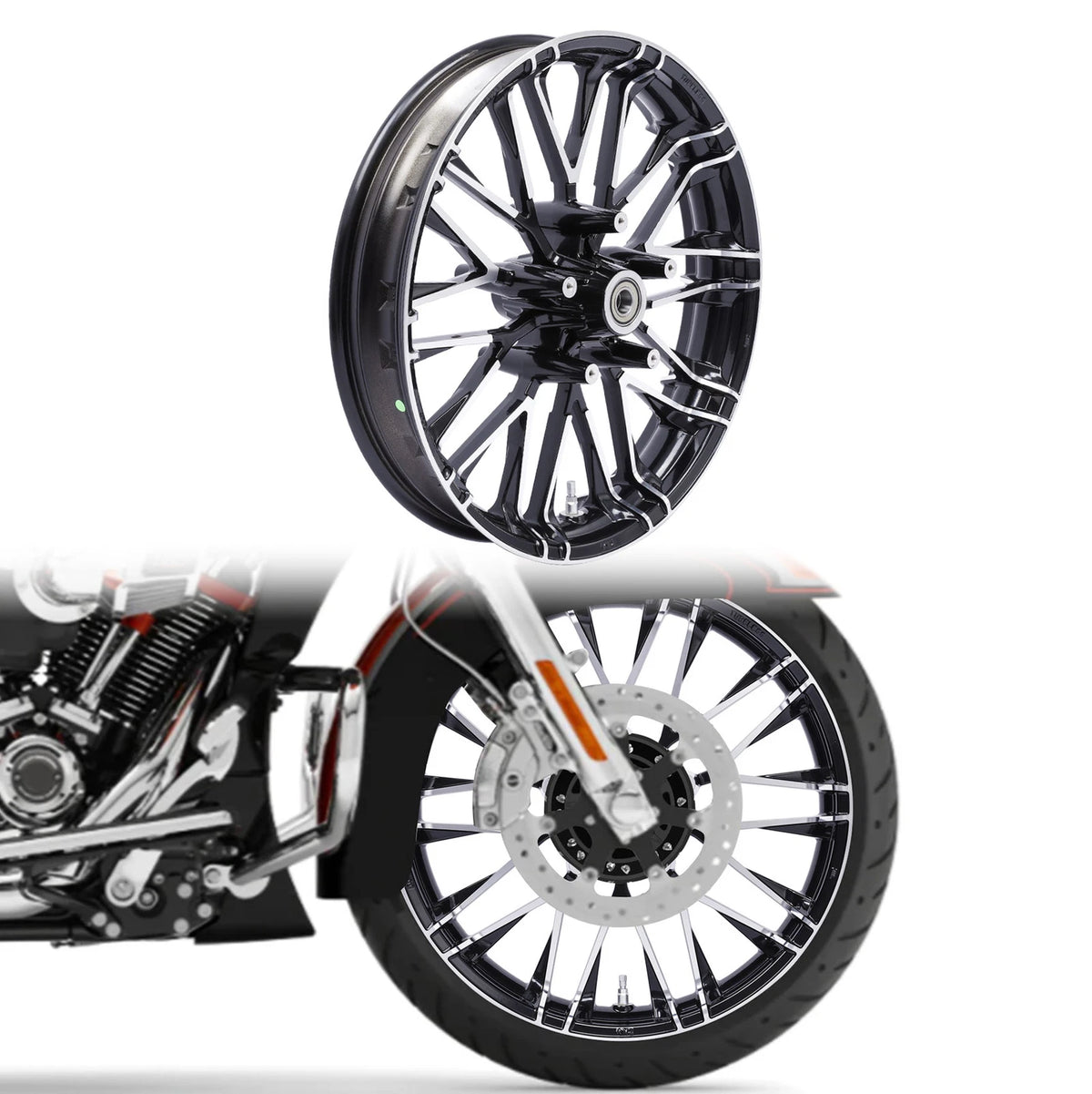21" Front 18" Rear Wheel Rim For Harley Touring Street Road Glide King 08-23 ABS