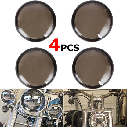 4x Turn Signal Lens Cover Light Smoke for Harley Road King Touring Softail Dyna