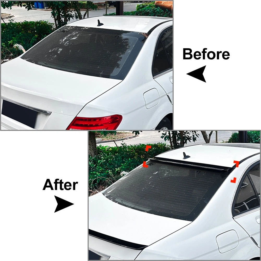 Rear Trunk Roof Spoiler Wing For Mercedes Benz C Class W204 2008-14 Carbon Black
