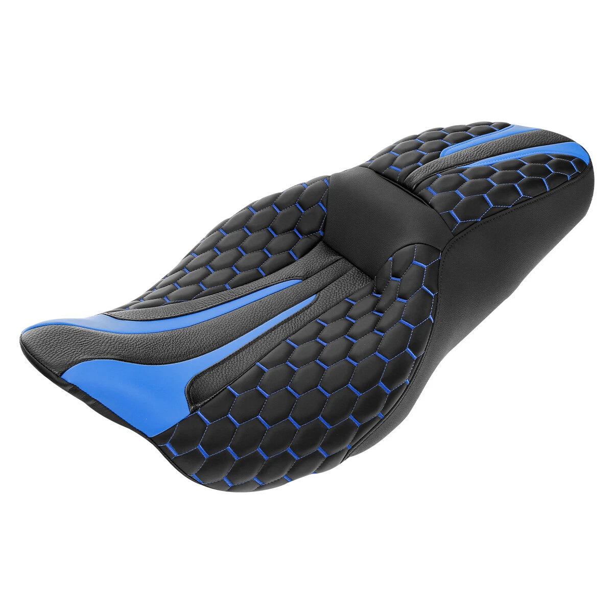 Black Blue Driver Passenger Seat Backrest Pad Fit For Harley Touring 14-23 15 16