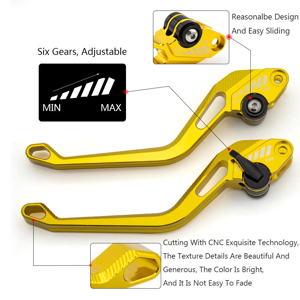 For Kawasaki ninja 500 Z500 2024-2025 CNC Brake Clutch Levers 3D Handle Gold USA
