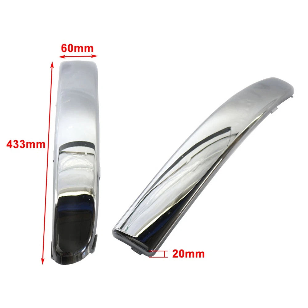 Front Bumper Moulding Trim Cover Left & Right Set Fit FIAT 500 2007-2015 Chrome
