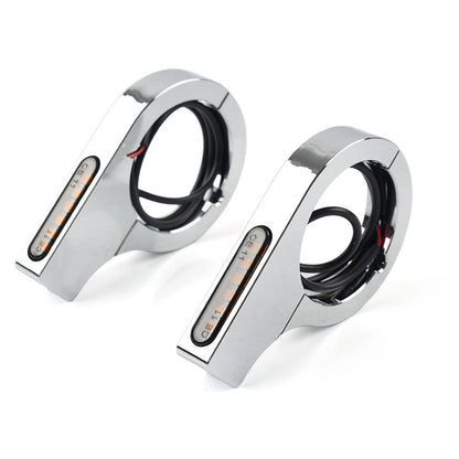 42MM-46MM Fork Turn Signal Light Indicator Amber Chrome For Harley Touring Dyna